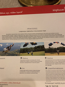 Langevarjuhüppe kinkekaart (3 foto / 5)