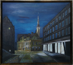 Õlimaal lõuendil 38 x 34 cm Õhtuse Tallinna seeriast (2 foto / 2)