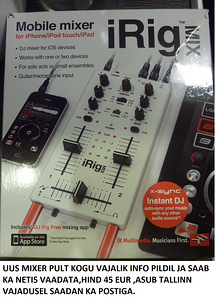 MIXER DJ PULT VÕIMENDI IRIG MIX MOBIILNE KOMPAKTNE UUS (2 foto / 2)