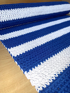 Uus puuvillane makramee nöörist heegeldatud vaip 150x65 cm (6 foto / 9)