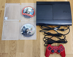 Sony PS3 Ultra Slim 500 GB, pult, 2 mängu (1 foto / 1)