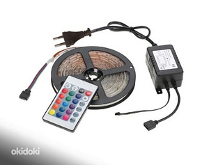 5M RGB LED riba + pult + toiteplokk (3 foto / 3)