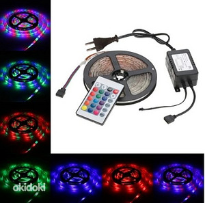 5M RGB LED riba + pult + toiteplokk (1 foto / 3)