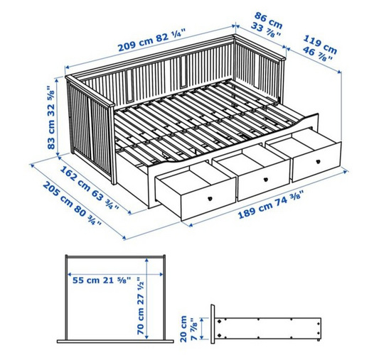 Ikea Hemnes voodi sahtlitega uueväärne