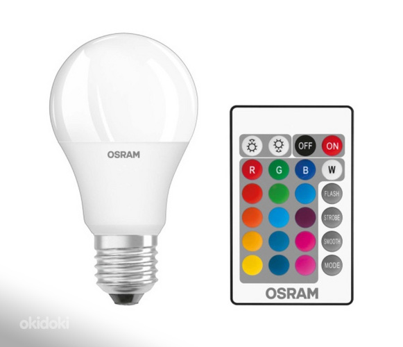 Лампочка Osram LED RGBW Classic A60 dimmable E27 9,7W + pult (фото #2)