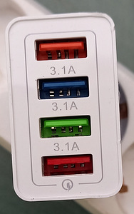 4 USB-адаптер, быстрое зарядное устройство 5Vx3A