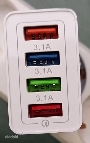 4 USB peasaga adapter kiirlaadija 5Vx3A (foto #1)