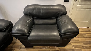 Nahkdiivanvoodi ja tugitool kastiga (4 foto / 9)