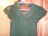 Зеленая праздничная прозрачная блузка S, новая с бирками