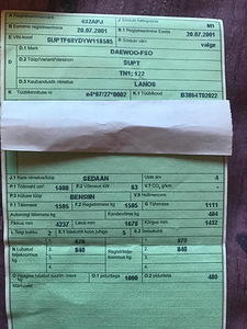 Daewoo Nubira 1.5 bensiin 2001 (9 foto / 14)