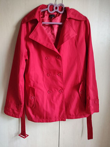 Ilus punane vööga poolmantel / jakk XL