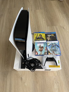 Plasystation 5 disc edition + 4 mängu