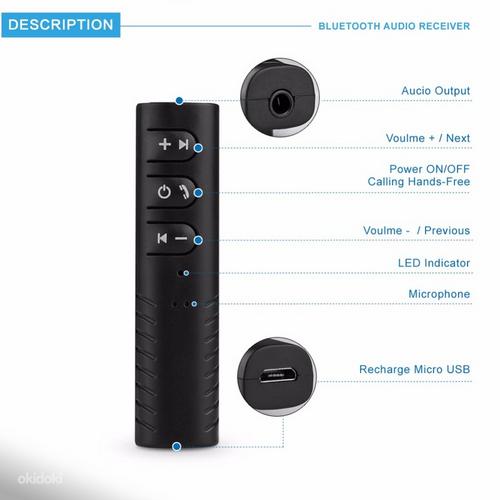 Bluetooth 4.1 3.5mm AUX audio vastuvõtja / handsfree (foto #2)