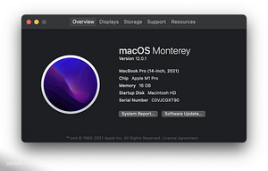 MacBook Pro 14, 2021, M1 Pro (10CPU, 16GPU), 16 GB RAM, 1 TB (2 foto / 2)