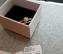 Золотое кольцо с 585 бриллиантами0.11ct, H / Si