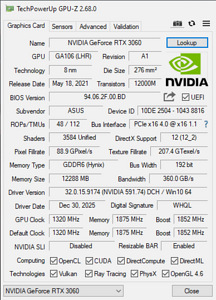 ASUS TUF Gaming GeForce RTX 3060 V2OC Edition 12GB GDDR6 LHR (5 фото из 7)