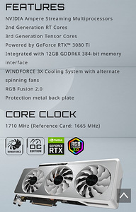 Гигабайт GeForce RTX 3080TI Vision 12 гб