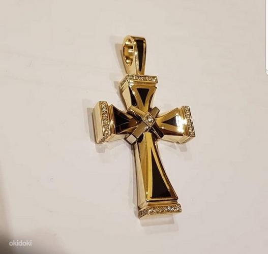 Золотой крест с бриллиантами (фото #2)