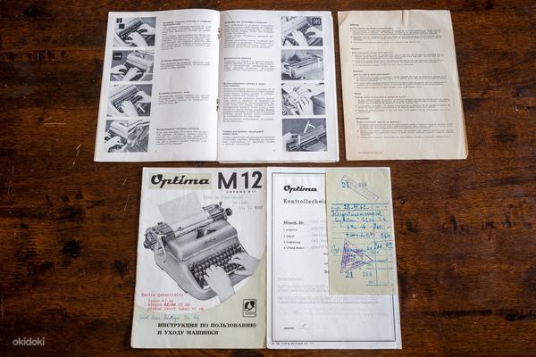 1962a. väga heas korras kirjutusmasin Optima M12 (foto #2)