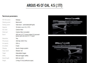 Õhupüss KalibrGun Argus 45 PCP 4.5mm (2 foto / 4)