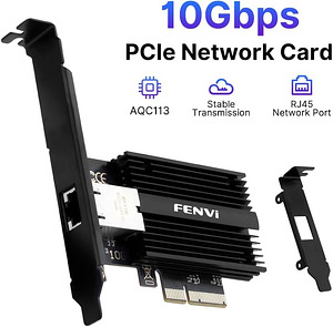 FENVI 10Gbps PCIE to RJ45 (Marvell AQC113) võrgukaart, (1 foto / 4)