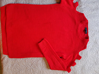 Красный свитер с открытыми плечами стр.38