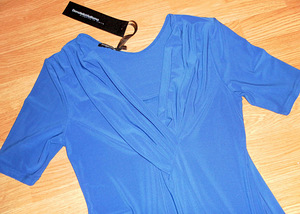 Элегантное итальянское синее платье-стрейч, 40-42-L, новое