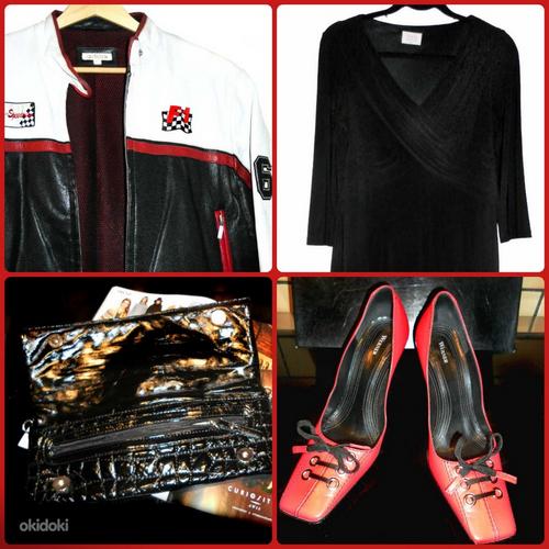 Элегантное черное платье-стрейч с драпировкой, 40-42-UK14 (фото #2)