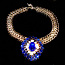 Роскошное синее с золотом колье с большим медальоном, новое (фото #1)