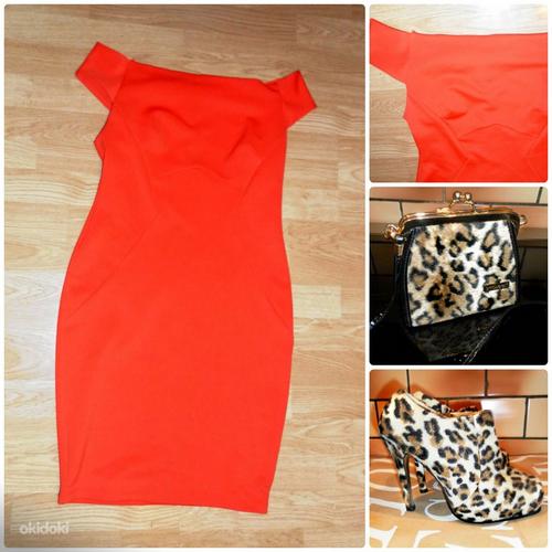 Эффектное ярко-оранжевое платье-футляр 42-L-XL-UK14 (фото #1)