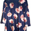 Темно-лиловое платье-стрейч с цветочным узором, 50-52-XL-2X (фото #3)