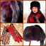 Бордовая шапка-кубанка из норки с норковыми хвостами, 56-57 (фото #2)