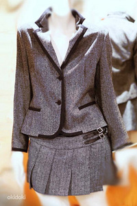 Стильный теплый костюм Mosaic- пиджак-брюки- юбка, S-M-36-38