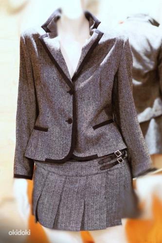 Стильный теплый костюм Mosaic- пиджак-брюки- юбка, S-M-36-38 (фото #2)