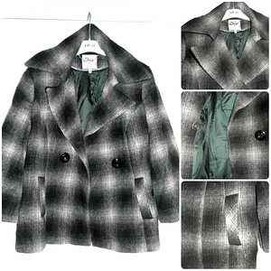 Debenhams karvane hall ruuduline mantel. 42-44- XL-UK16 (4 foto / 9)