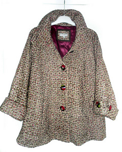 Per Uno efektne beež -roheline-bordoo k/s mantel, 44-UK16-XL (1 foto / 10)