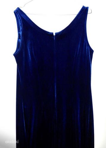Эффектное бархатное ярко-синее длинное платье, 42-46-XL-2XL (фото #6)