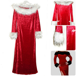 Miss Santa komplekt -punane karvaga sametikleit+sukad, S-M (2 foto / 3)