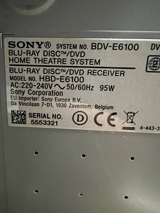 SONY System No. BDV-E6100 (3 фото из 3)