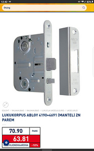 LUKUKORPUS ABLOY 4190 VASAK JA PAREM ,Vaata fotosid ! (3 foto / 9)