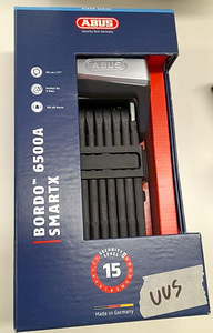 LOT! ABUS Bordo 6500A SmartX jalgrattalukk BT alarmiga 110cm (2 foto / 5)