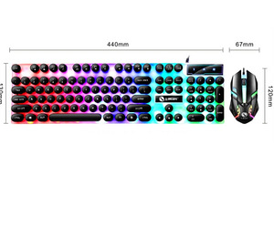 Limeide GTX 300 valge juhtmega klaviatuur, hiir arvuti jaoks (4 foto / 8)
