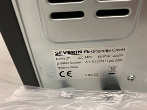 Miniahi Severin TO 2073 XXL röstahi 60 l 2200 W Must Grill (3 foto / 10)