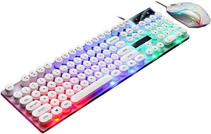LOT! UUSLimeide GTX300 Juhtmega USB LED-klaviatuur hiirega, (1 foto / 8)