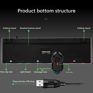 LOT! UUSLimeide GTX300 Juhtmega USB LED-klaviatuur hiirega, (8 foto / 8)