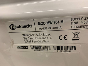 LOT! Bauknecht mikrolaineahi MW 304 SM Grill 30l 1050W (5 foto / 10)