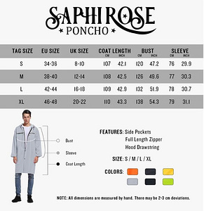 LOT! UUS Vihmamantel meestele SaphiRose Poncho S (2 foto / 5)