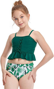 ЛОТ! НОВЫЕ Девичьи бикини Silkglory, зеленые 140см (1 фото из 4)