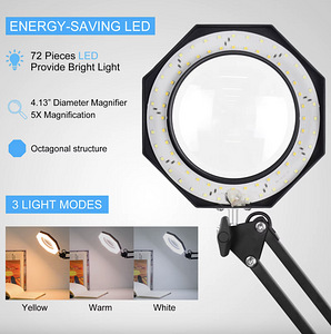 NEWACALOX 8J-225-S LED laualamp USB 5X suurendusklaasiga (3 foto / 10)