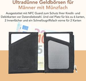 Meeste rahakott kaardihoidja ja RFID-blokeeringuga DONBOLSO (3 foto / 3)